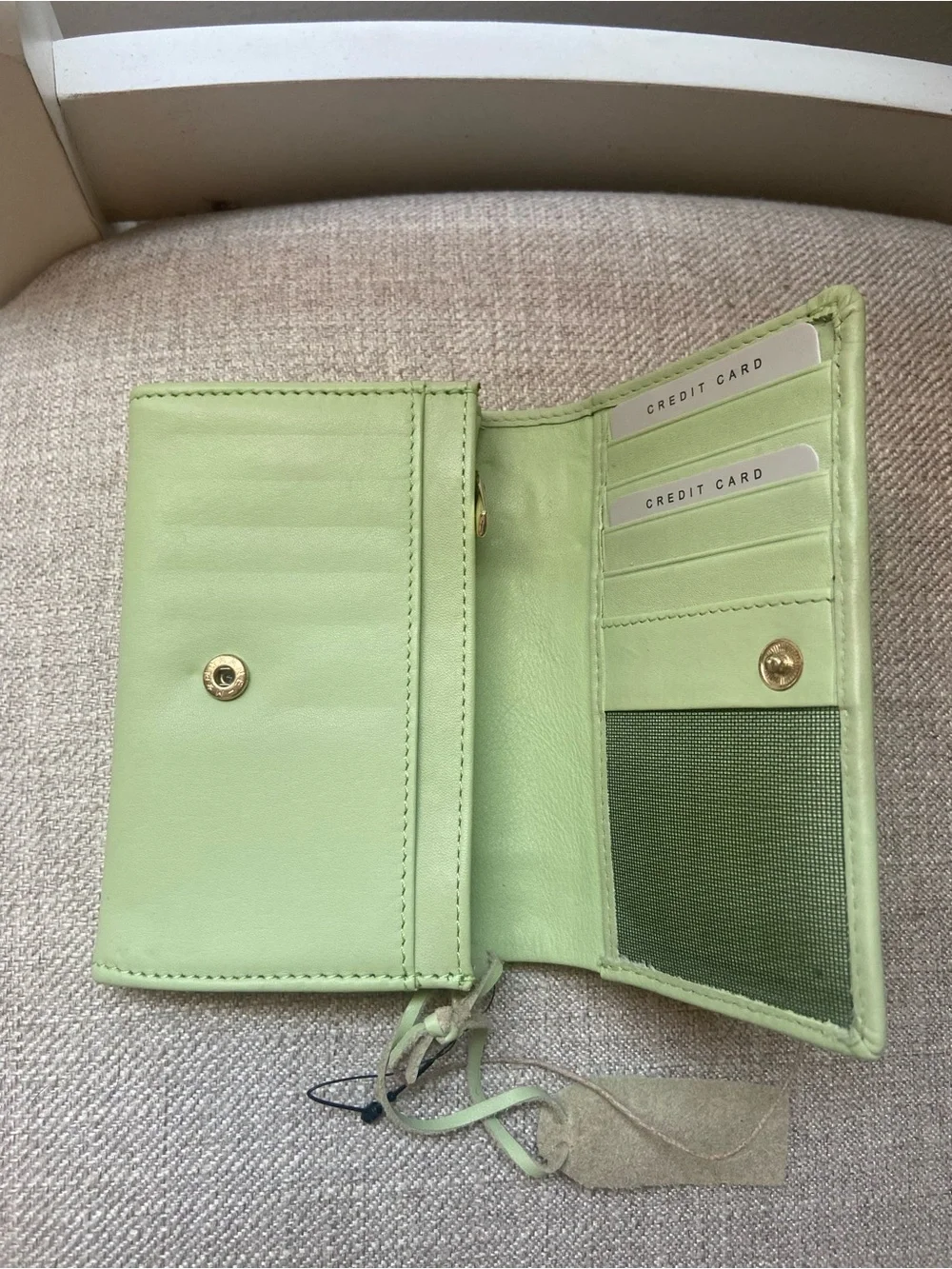 New Genuine Leather Women's Wallet in Light Green